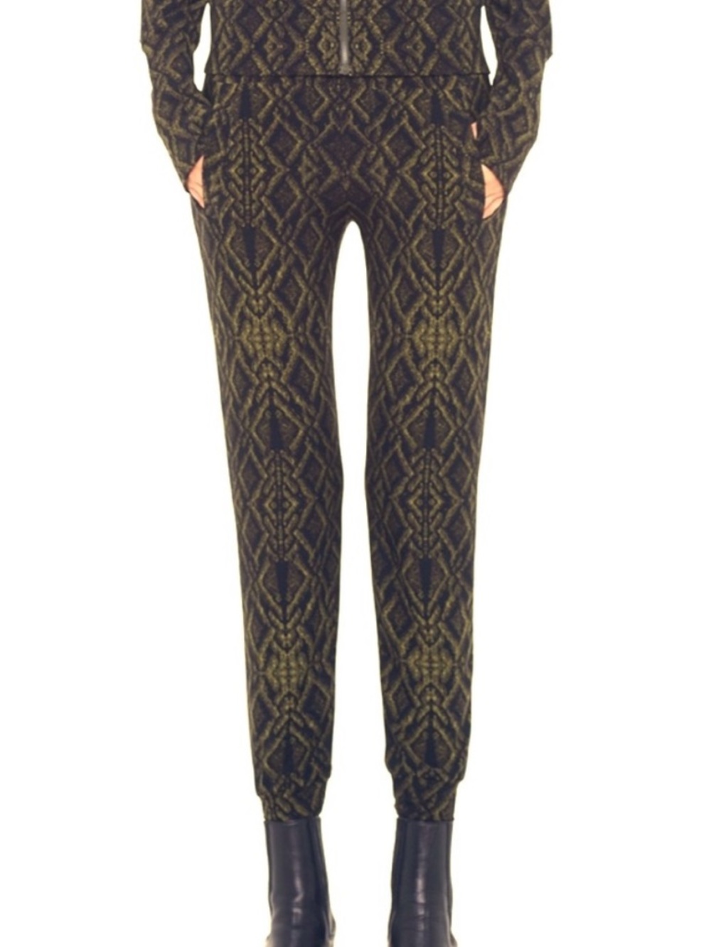 Norma Kamali Green Snake Python Jog Pant Joggers | Large